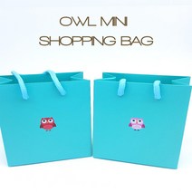 바미샵 부엉이 인쇄 종이쇼핑백 5종 택1 작은선물포장용 b0657, 레드, 1개