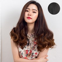 가발위드 투컬러 웨이브 붙임머리 헤어피스 가발 10cm, 블랙밀크브라운50cm, 1개