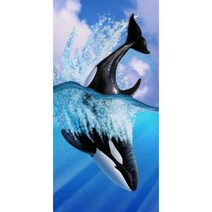 오션 스타일 돌고래 빅 사이즈 샤워 타올 빠른 건조 3D 프린팅 비치 의자 담요 타월 수영 욕실, 18_70x140cm