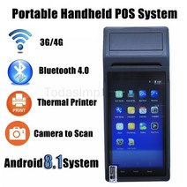 바코드스캐너 택배 무선 리더기 스캐너Q2I 3G 무선 Wifi BT 핸드 헬드 PDA 프린터 안드로이드 8.1 POS 터미, 01 Q2I-NFC-K_02 미국 플러그