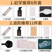 붓과 늑호 겸호초보국화 서예중해대중소백운입문커버-133708, 옵션02, 연필, 진급추천11종세트:붓/수납함/먹물/펠트/먹물접시/헤