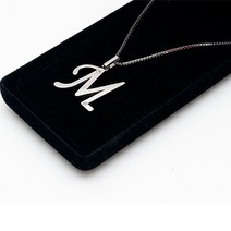 [타티아스] TSP-922M 티타늄 이니셜 펜던트 목걸이, 가죽줄