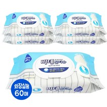 샤인 플러셔플 원단 물에 녹는 비데물티슈 캡형, 60매, 5개