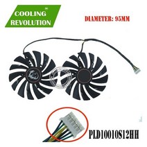 그래픽 팬 MSI GTX 980Ti 980 970 960 950 R9 380 R9 390 r9390x 용 2 개/대 PLD10010S12HH, GTX 980 6Pin 6line aliexpress_