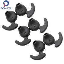 헤드셋이어패드 POYATU-삼성 호환 갤럭시 S6 에지 G9200 G9250 G9208 노트 5 용 실리콘 헤드폰 팁 Samsung Level U 이어 버드 후크 이어팁, 04 Black, [04] Black