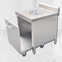 잔반처리대 구내식당 휴게소 음식 수거통 퇴식구 음식물 처리대, D.70x70x80+15 바퀴형