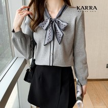 [카라] KARRA 스카프타이펄버튼니트_KB2WKN189C