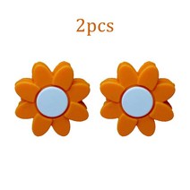 테니스 라켓 진동 감쇠기 실리콘 만화 꽃잎 모양 충격 흡수 장치 액세서리 4 개/2 개, [03] Orange 2PCS