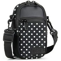 usa Gear 컴팩트 카메라 케이스(사우스웨스트) 소니 사이버샷 캐논 파워샷 엘프 니콘 쿨픽스 등과 호환되는 액세서리 포켓 레인 커버 및 숄더 스트랩이 있는 포인트 앤 슛, 물방울 무늬