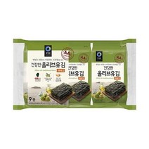 청정원 아침메뉴추천 건강한 올리브유 재래김 도시락 김 반찬 맛있는 어린이간식 5g 9봉 간단한요리 간편식, 10세트