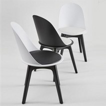 아트박스/꼬모까사 스텔톤-체어(1+1)6종택2, 화이트(블랙방석)/블랙