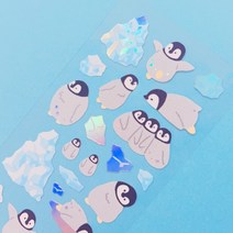 반짝반짝 펭귄과 빙하 칼선 스티커