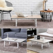 박씨상방 엣지 우드 실용 테이블 밥상 100x60cm 트윈 5단 화이트 다리, 내추럴