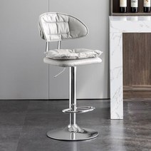 화장대 의자 바퀴의자 바의자 예쁜 인테리어의자, (밝은 회색)페달 실버 의자 다리 높은의자