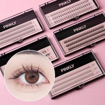 핑클리 셀프 속눈썹연장 가닥속눈썹 A형 V형 언더 부분 아이래쉬, 8mm, 1개