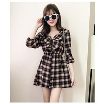 여름 여성 점프수트 체크 프릴 와이드 점프수트 AEdrfog