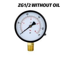 매니폴드게이지 고품질 건식 압력 게이지 스틸 케이스 연료 공기 물 테스터용 100mm 0-600bar 블랙, 01 01_14 0-400bar