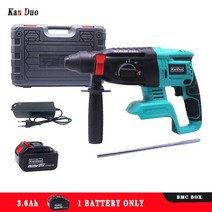 천공기 펀치 사무용품kanduo 21v 무선 브러시리스 망치 호환 makita18v 배터리 무선 드릴프로 무선 천공기, 우리를, 3.6ah 배터리 1p