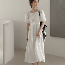 티티웍스 스퀘어넥 퍼프 셔링 소녀 원피스