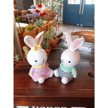 [RA㏓] 토끼인형2P(K202) 인테리어소품 팬션 카페 장식품 콘솔 집들이선물 예쁜 ▷_§Ea, 이상품GOOD, 《본상품》