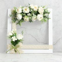 포유더샵 납골당장식 리스 납골당 조화 장식, 라일락나넌장식 크림빛(27x27)