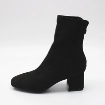 업앤슈 프로티 스판 스퀘어 여성 키높이 통굽 여자 앵클 부츠 힐 6cm