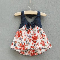 쭈bhnj__데님 리본 플라워 원피스(18개월-4세) 203757 아동 예쁜아기 예쁜유아 돌쟁이선물 귀여운 이쁜 여자아이 예쁜 여아♥hopenjoy!