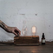 아로마기계 테라피 디퓨저 향수 실험실 레트로 에센셜 오일 램프, 조명 포함 (오일 1병 포함) +  오일 2병