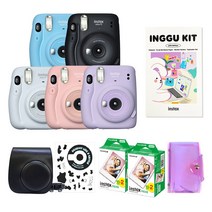 인스탁스 미니11 폴라로이드+전용가방+필름40장+커스텀스티커+홀로그램1단앨범, 1개, 블러쉬핑크