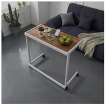 다죤 센트럴 멀바우 이동식 원목 테이블 840, 화이트