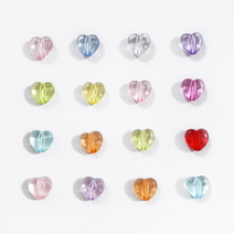 통통 하트 비즈 컬러믹스 아크릴 비즈공예 키링 팔찌 악세사리 재료, 투명 10.5mm