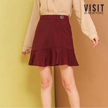 [비지트인뉴욕(VISIT IN NEWYORK)] 링 디테일 프릴 미니스커트(VV7SR11)