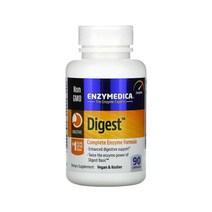 Enzymedica 엔자이메디카 다이제스트 컴플리트 효소 포뮬러 90 캡슐 헤미셀룰라아제 리파아제 아밀라아제 락타아제 프로테아제 함유