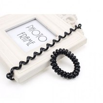 탄력굿 스프링 머리끈 검정 헤어끈 10p 5.5cm 블랙