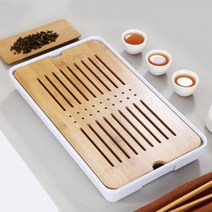 CoCoPink / 네추럴한 대나무 다기 차판 33x19cm 1P 화이트