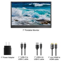 포터블 15.6 인치 1080P IPS 휴대용 모니터 스테레오 듀얼 스피커 HDR 디스플레이 HDMI USB C 게임 화면 전화 PC Mac Xbox PS4 스위치, No case stand _AU 플러그