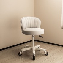 미용 의자 스툴 이동식 미니 왁싱 현관 작업 카운터 보조 회전 원형스툴 헤어샵, B. 화이트-베이지