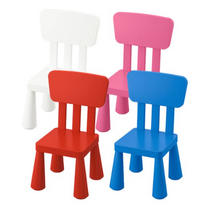 이케아 MAMMUT 맘무트 어린이 아이들 유아용 의자 키즈 스툴, 레드