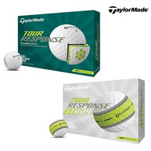 테일러메이드 투어 리스펀스 3피스 에펄트리스 컴프레션 우레탄 골프공, 화이트, 12개