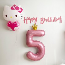 (파티셔스) 산리오풍선 생일파티 3종세트 대형헬로키티풍선, 8