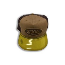 본터치 모자 VON DUTCH UV 400 매직 바이저 갈색 황갈색 캔버스 노란색 빈티지 희귀