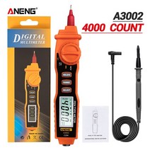 ANENG A3002 디지털 멀티 미터 펜 타입 4000 비 접촉 AC/DC 전압 저항 커패시턴스 Hz 테스터 도구, 01 A3002 Orange