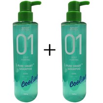 아모스 01 퓨어 스마트 쿨 샴푸 500g 쿨샴푸 정품 특판가, 500ml, 2개