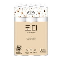 코디 코튼화이트 3겹 롤화장지 30m, 30롤, 3팩