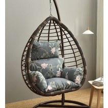 정원 그네 야외 용 나무 의자 흔들 정원 주택 실외 마당 그네 계란 스윙 쿠션 교수형 해먹 쿠션 스윙 교수형 바구니 패드 실내 안뜰 홈 장식 없음, 꽃, 02 Flower