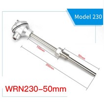 온도계측기 K타입 온도 센서 WRN-130 / 230 프로브 송신기 기갑 스테인레스 스틸 방폭 백금 RTD 열전대, 한개옵션1, 03 WRN230-50mm