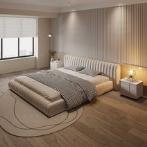 패브릭 침대 수납공간 낮은 저상 럭셔리 북유럽