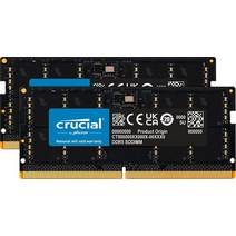 Crucial RAM 32GB 키트 (2x16GB) DDR5 5600MHz (또는 5200MHz 또는 4800MHz) 노트북 메모리 CT2K16G56C46S5205065, 5600MHz_16GB