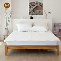 천솜이 비앙카 피그먼트워싱 목화솜 초고밀도100수 순면침대패드1+1(LK 180×200), 베이지+베이지