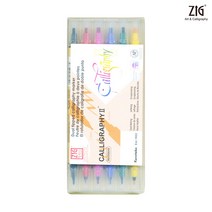 지그 캘리그라피 3500 트윈마카 6색세트, ZIG-MS-3500-6V
